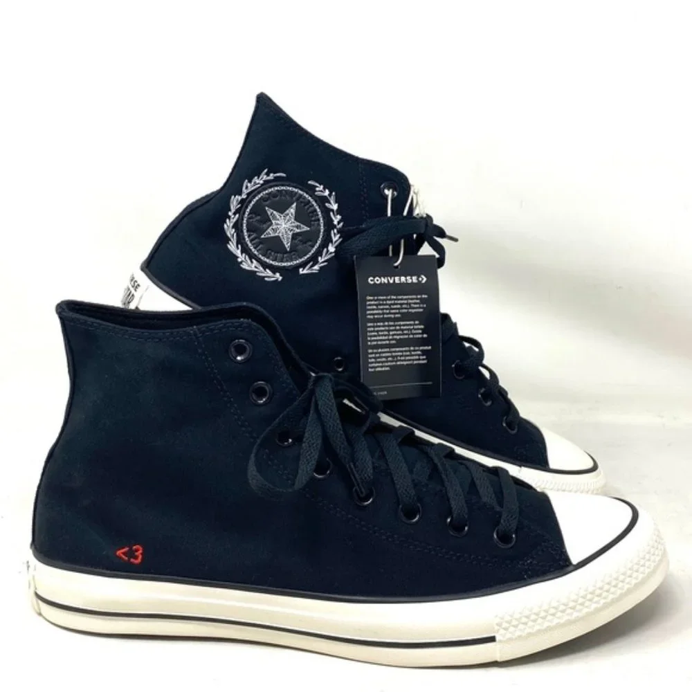Converse Chuck Taylor Sneakers Hi Casual Black Shoes For Men Custom 152620C-BKW - Picture 1 of 12